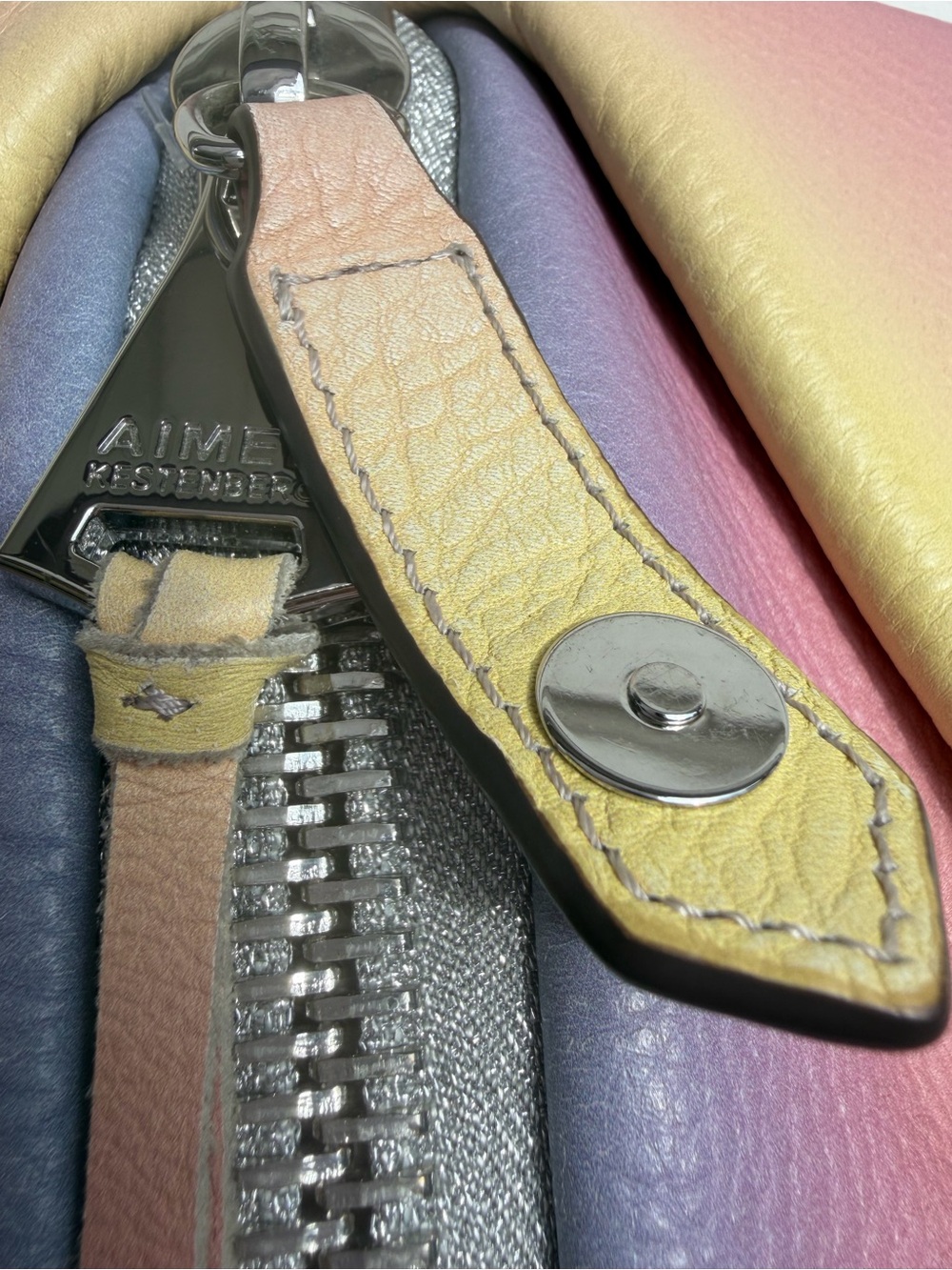 Aimee Kestenberg Pastel Gradient Leather Backpack - Pink Yellow Blue - Picture 3 of 11
